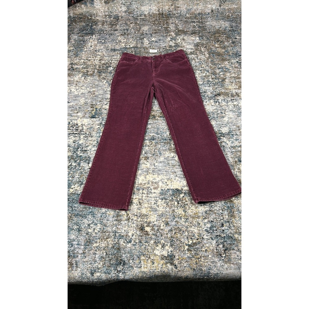 Sonoma Womens Burgundy Corduroy Flare Pants Bootcut Size 10 Wine Red